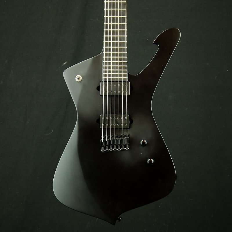Ibanez Iceman Iron Label 7string Electric Guitar w/Bag - Black Flat image 1