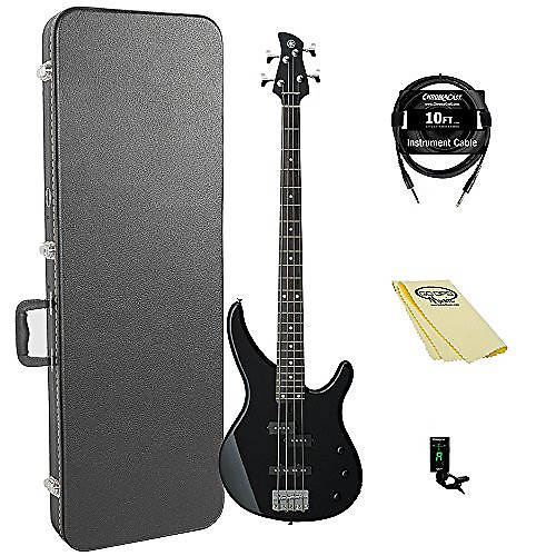 Yamaha TRBX174 BL-KIT-1 Electric Bass Guitar Kit with ChromaCast Hard Case and Accessories, Black image 1
