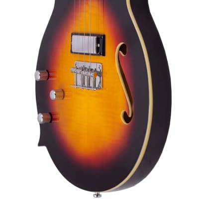 Eastwood MRG LH Tone Chambered Mahogany Body Maple Top 4-String Tenor Electric Guitar w/Bag - Lefty image 4