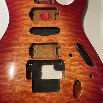2007 Korean Korean Ibanez S470DXQM Red Viking Burst Guitar Body Floyd Ready image 5