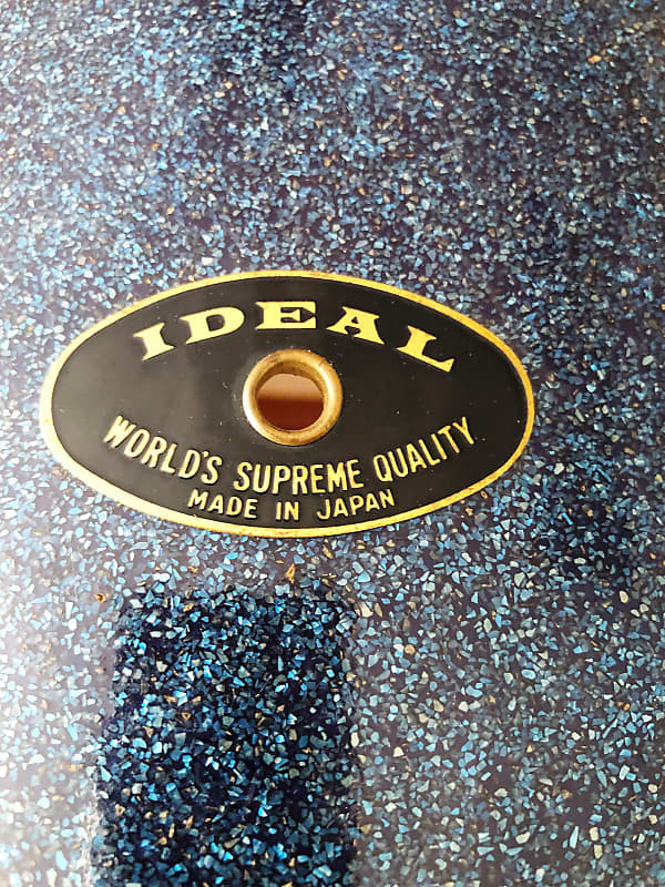 Vintage Ideal Parade Drum, 16x11” Blue Sparkle, Tom Conversion, Japanese Made, Unique Piece image 1