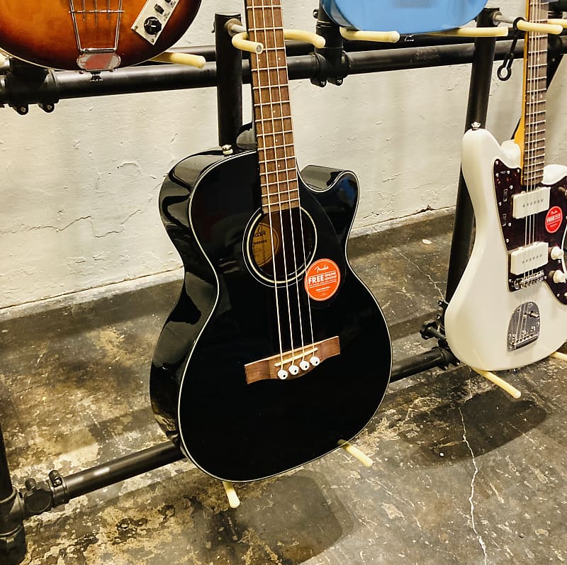 Fender Acoustic Electric Bass CB60SCE Black Brand New Reverb