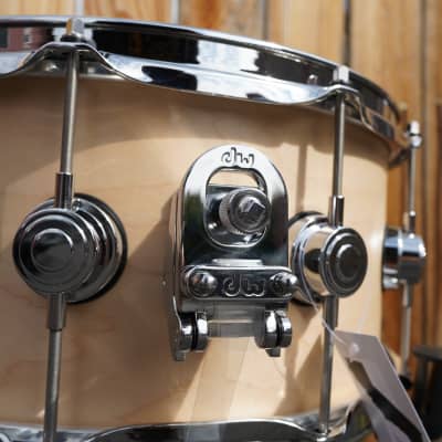 DW USA Collectors Series  - Natural Satin Oil 6.5 x 14" Maple Snare Drum w/ Chrome Hdw. (2023) image 7