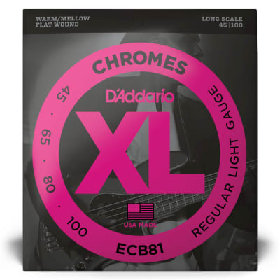 D'Addario ECB81 Chromes Bass Strings Light 45-100 Long Scale image 5