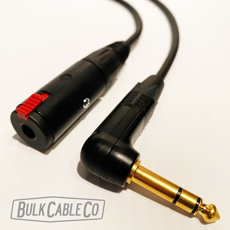 Angled Jack 6.35 mm female to male stereo adapter