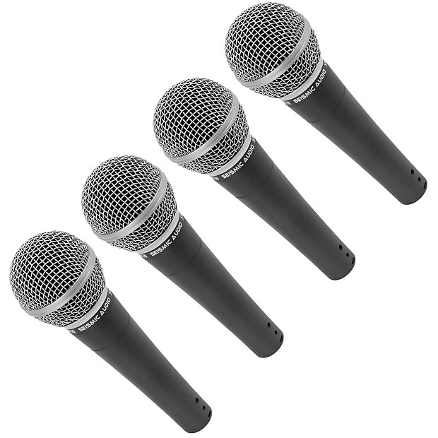 Seismic Audio SA-M30FourPACK Dynamic Cardioid Vocal Mics (4-Pack) image 1