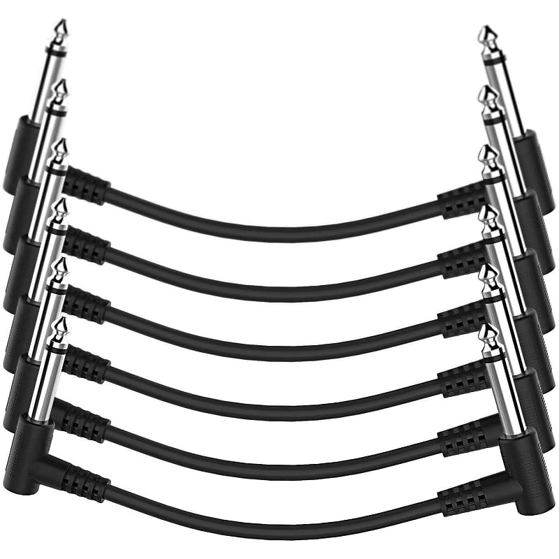 Guitar Patch Cable, 1/4 Inch Right Angle Pedals Cables For Reverb