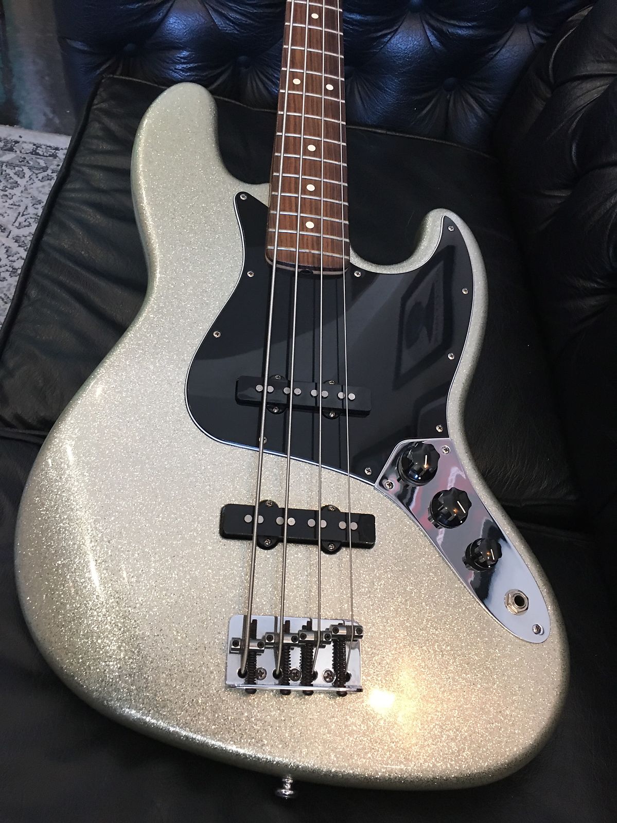 Silver store jazz bass