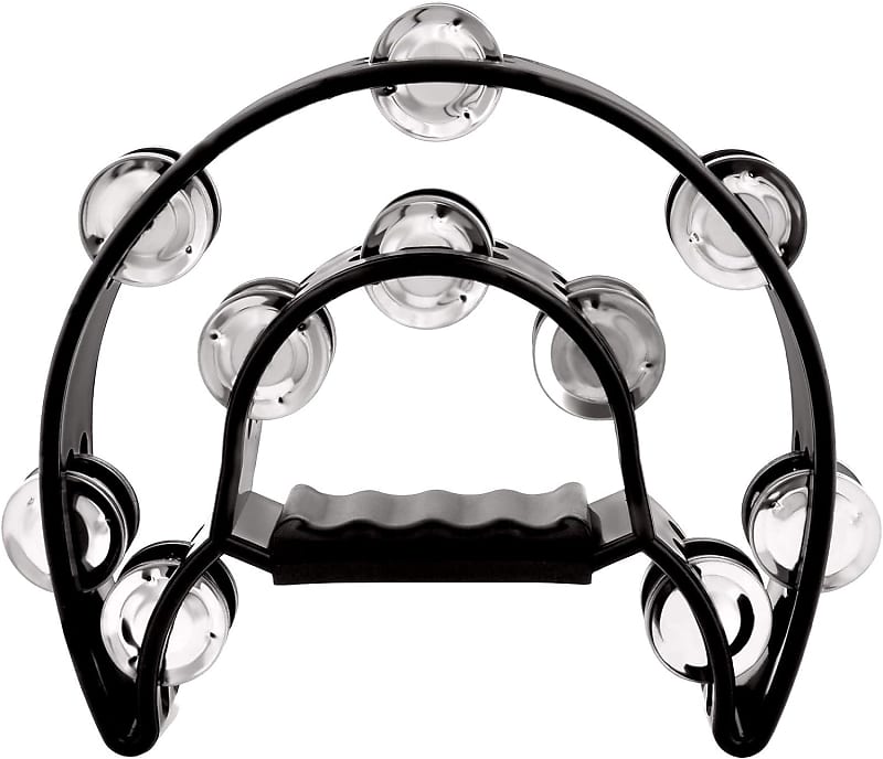 Zenison Double Row Tambourine Ergonomic Handle & Metal Reverb