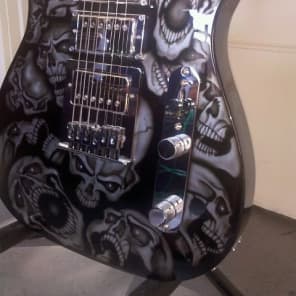 Normandy Guitars Alumicaster Custom  - Silver Metallic Zombie Skulls Airbrush **REDUCED** image 1