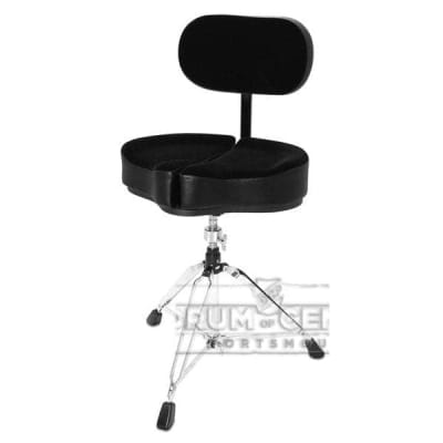 Ahead Spinal-G 3-Leg Saddle Drum Throne Black w/Backrest image 1