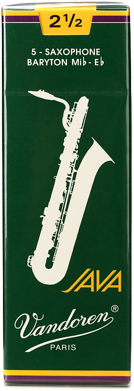 Vandoren SR3425 - JAVA Green Baritone Saxophone Reeds - 2.5 (5-pack) image 1