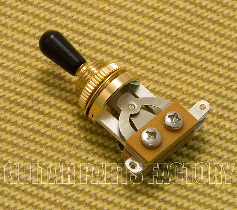 EP0066BT Gold Short 3Way Guitar Toggle Switch Black Tip Reverb