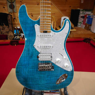 ARIA 714-MK2 TQBL 2022 FLAMED BLUE Electric Guitar w/Acc Kit image 2