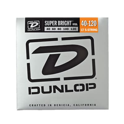 Dunlop Super Bright Stainless Steel Bass Strings 5-String Light 40-120 image 2
