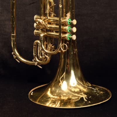 SILVER Bugle Instrument Pocket Trumpet With 3 Valve Vintage Flugel