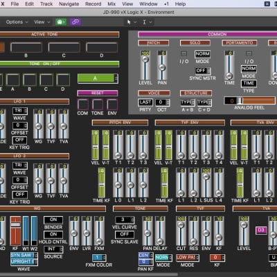 Virtual JD-990 editor / programmer - Roland JD-990 - LOGIC v4 - 7 / vX 10.33+ ONLY image 1