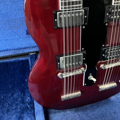 Burny  RSG-140JP Double Neck guitar MIJ 1990's Red Jimmy Page EDS-1275 copy  W/OHSC image 6