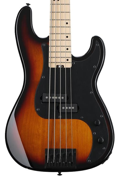 Schecter P-5 5-string Bass - 3-tone Sunburst image 1