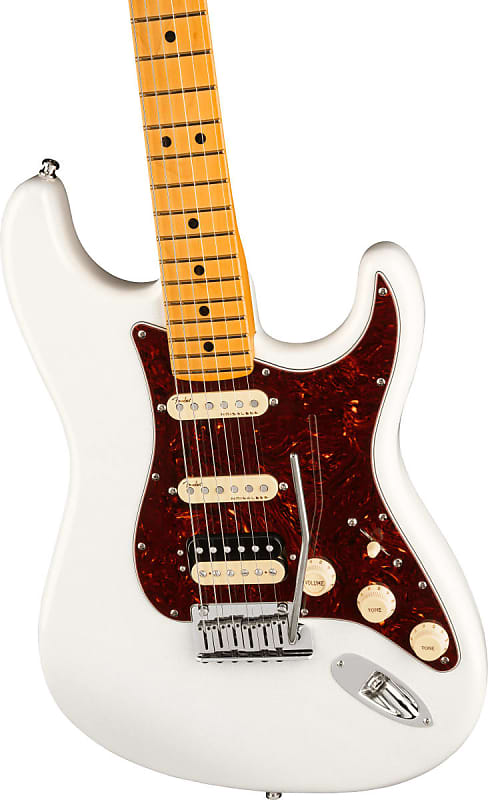 Fender American Ultra Stratocaster HSS Electric Guitar. Maple FB, Arctic Pearl image 1