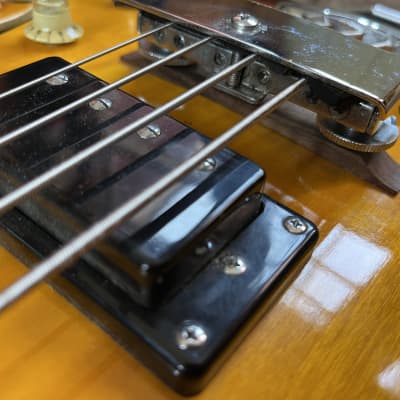 1960s Kent/Hagstrom Semi-Hollow ES-335 Style Short Scale 30" Sunburst Bass Guitar Made in Japan image 6