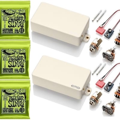 EMG SA / SA / 89 Ivory HSS Active Strat Pickup Set & Switch Coil