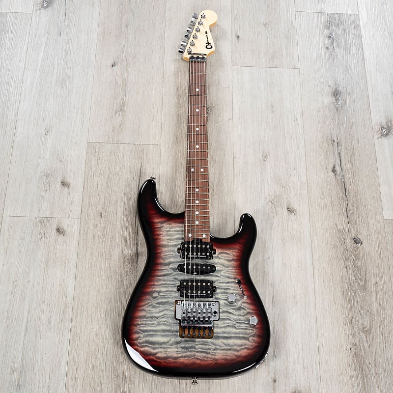 Charvel MJ San Dimas Style 1 HSH FR PF QM Guitar, Midnight Charvel MJ San Dimas Style 1 HSH FR PF QM Guitar, Midnight