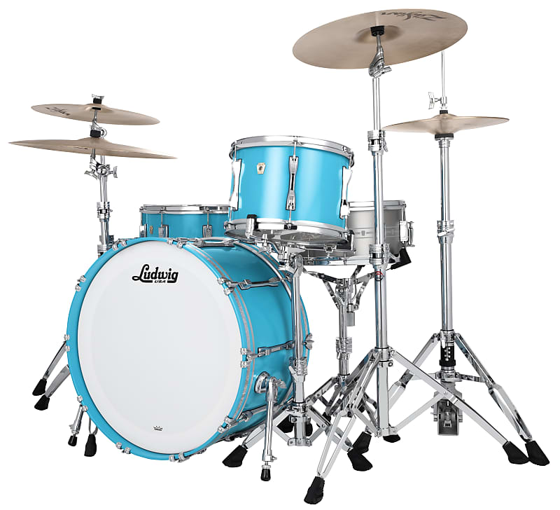 Ludwig Pre-Order Classic Maple Heritage Blue Fab 14x22_9x13_16x16 3pc Drums Shell Pack Kit Special Order Authorized Dealer image 1