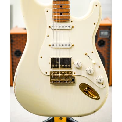 Xotic USA California Classic XSC-2 SSH Medium Aging-White Blonde w/Roasted Flame Maple Neck & Gold Hardware for sale
