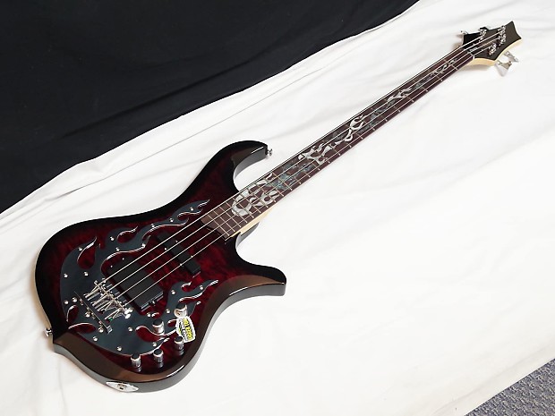 TRABEN Phoenix 4-string BASS guitar NEW Blood Red - Quilt