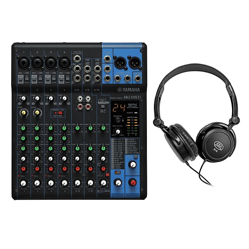 Yamaha MG10XU 10Input Stereo Mixer w/ OpenEar Headphones Reverb