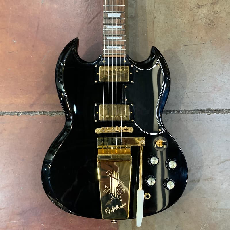 2006 Epiphone SG Custom Maestro Vibrola Black w/Gold Hardware