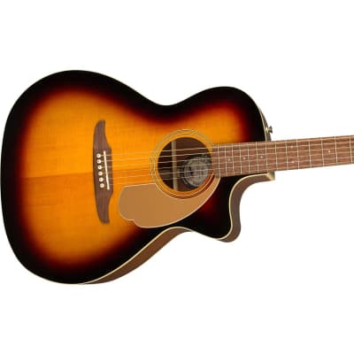 Fender Newporter Player Acoustic Electric Guitar, Walnut Fingerboard, Sunburst image 4