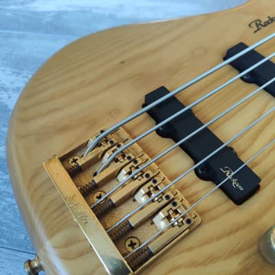 1989 Rockoon Japan (by Kawai) RB-855S Fretless 5-String Bass 