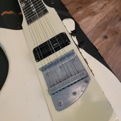 Mel-O-Bar 10 String Slide Guitar Patent Pending Early 1966 Pot Codes White All Original & RARE image 6
