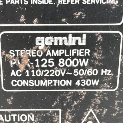 Gemini PVX 125 Professional Power Amplifier 800w DJ Stereo Amp image 9