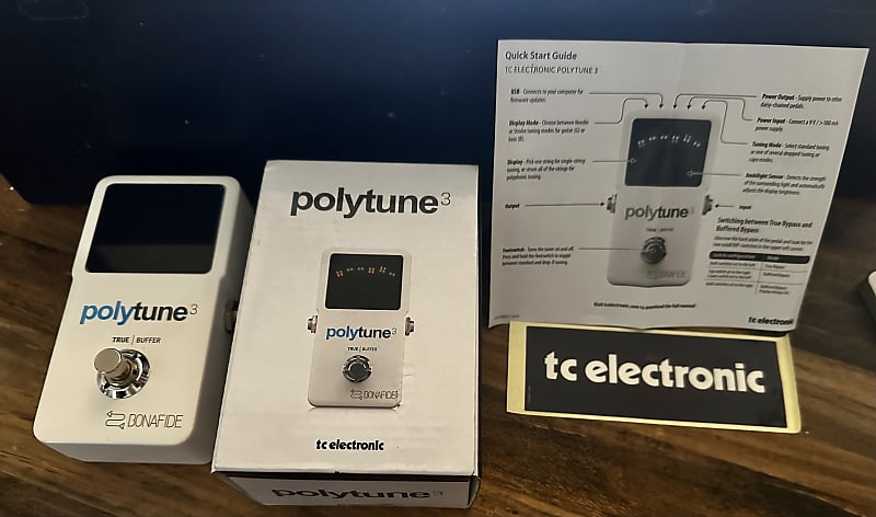TC Electronic Polytune 3 Polyphonic Tuner Pedal With Box and Manual image 1