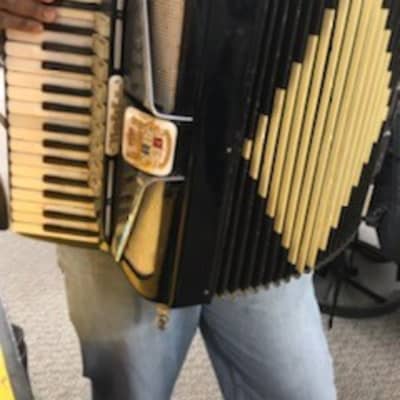 Very nice Antique Noble Futuramic Accordion in the case  complete with Straps image 11