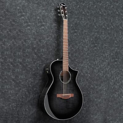 Ibanez AEWC400 Acoustic-Electric Guitar (Transparent Black Sunburst) image 7