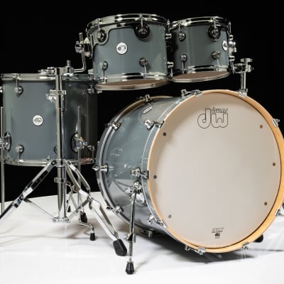 DW Design Series 4pc Drum Set  - Steel Grey 10/12/16/22 image 1