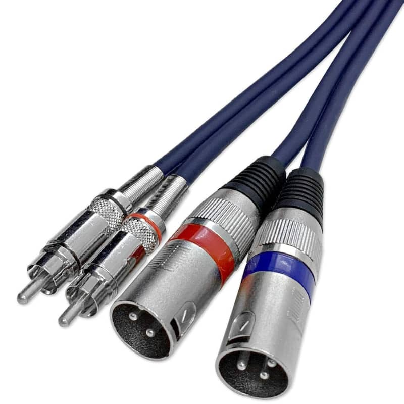 Dual RCA Male to Dual XLR Male Cable Adapter, 3.3FT Unbalanced L/R RCA to  XLR Phono Plug Cable, Left and Right