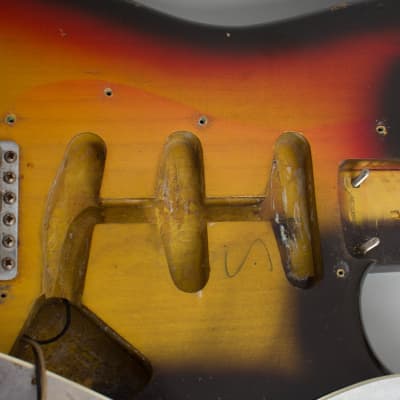 Fender Stratocaster Solid Body Electric Guitar (1965), ser. #L77176, vintage road case. image 16