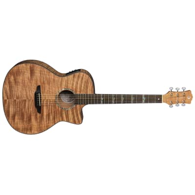 Luna Guitars High Tide Exotic Mahogany Grand Concert CE Acoustic Electric Guitar for sale