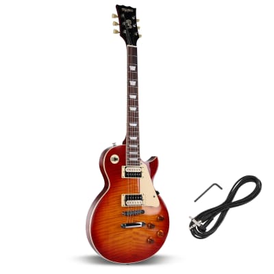Musoo Brand LP Electric Guitar Flame Maple Top Epi ProBucker Pickup for sale