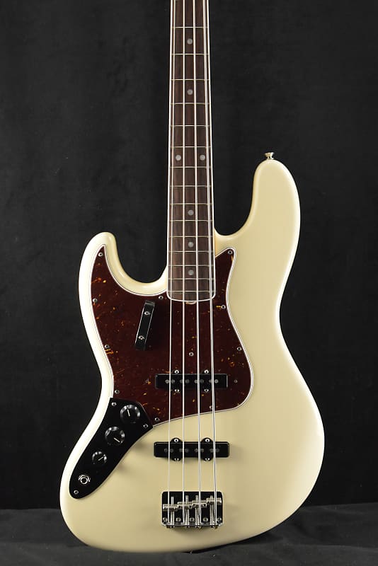 Fender American Vintage II 1966 Jazz Bass Left-Hand Olympic White Rosewood Fingerboard image 1