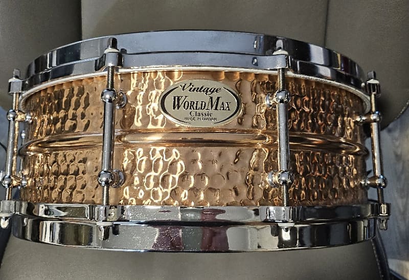 World Max 5x14 Hammered Bronze, 10-lug snare 2010's