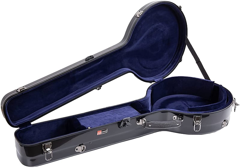 Crossrock 5 String Banjo Hard Case Fiberglass Hardshell  with Backpack Strap, Black image 1