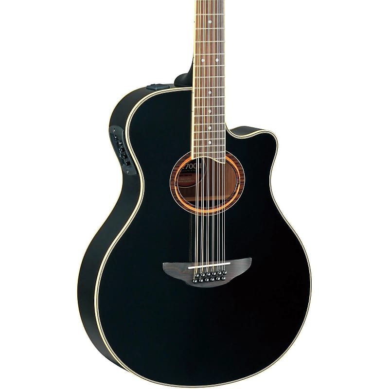 Yamaha APX700II-12 Thinline Cutaway Acoustic-Electric 12-String Guitar - Black image 1