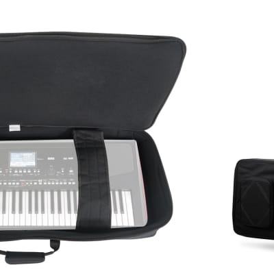 Rockville 61 Key Padded Rigid Durable Keyboard Gig Bag Case For KORG Pa300