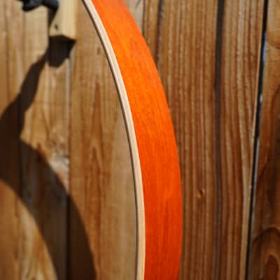DW USA Collectors Series Tangerine Satin Oil 20" Pure Maple Bass Drum Hoop -We Have Two of Hoop's In Stock image 4